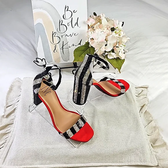 INC Black Red Stiletto Heels Elegant Wear Office wear Career Wedding - Picture 16 of 16